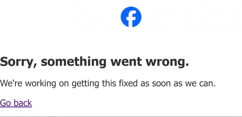 Facebook bất ngờ gặp sự cố, người dùng đồng loạt nhận thông báo lỗi 849104